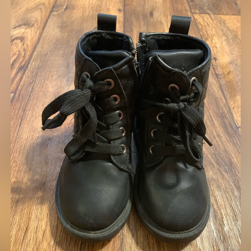 Black Lace-Up Boots- toddler size: 10